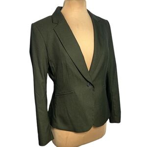 H&M 90’s minimalist CBK dark green fitted blazer size M